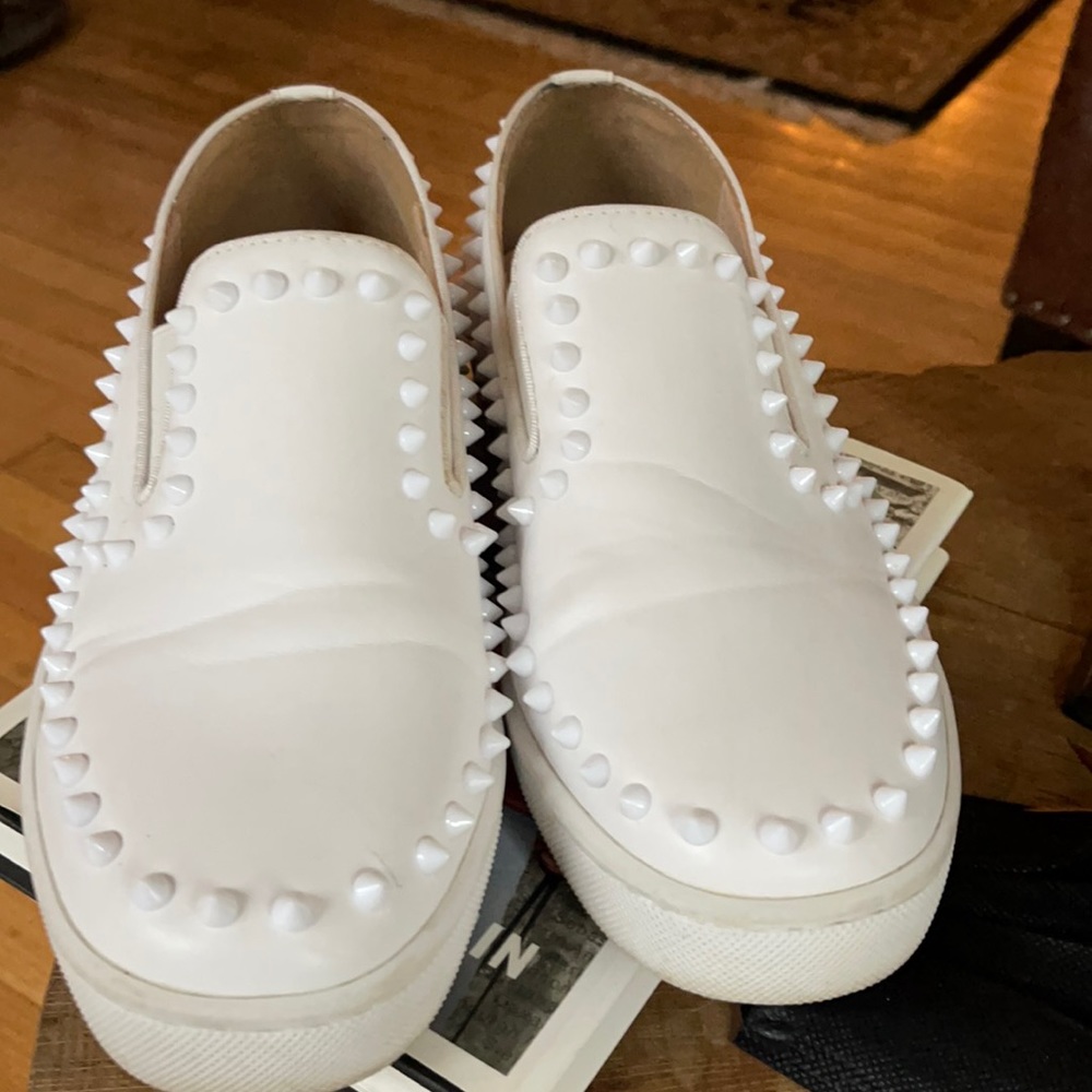 Christian Louboutin men’s slip on studded leather sneaker